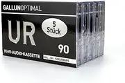 GALLUNOPTIMAL UR90 Audio Cassettes 90 min. Empty Cassettes, Pack of 5