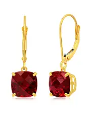MaxColor 10K 4.50 ct. tw. Lab-Grown Ruby Earrings
