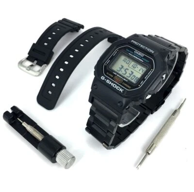 Casio Bracelet G-Shock DW5600E-1V Mod 5600 With Black PVD Steel
