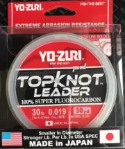 YO-ZURI TOPKNOT LEADER 30lb 30 Yds. 100% Super Fluorocarbon