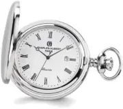 Charles Hubert Stainless Steel Stripe Design Pocket Watch