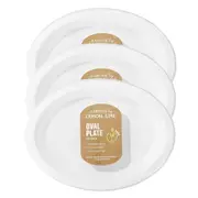 90pc Lemon & Lime Eco/Biodegradable/Compostable Disposable 26cm Oval Plate White
