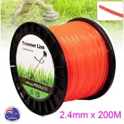 Trimmer Line Spiral Twist String Wire 2.4mm x 200M Mowing Whipper Snipper Cord