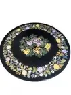 24" Black Marble Console Table Marquetry Handmade Arts Housewarming Furniture