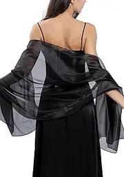 [Maeau] Women's Scarf Lightweight Satin Stole Elegant Shoulder Scarf Plain Soft Neckerchief for Evening Dress Wedding 70 x 170 cm