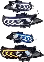 Foglights For Mondeo For Fusion 2013 2014 2015 2016 Car DRL LED Daytime Running Light With Turn Yellow Signal Fog Lamp Cover Fog Lights Assembly(White)