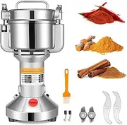 Couleeur Electric Grinder for Kitchen,Stainless Steel Grain Spice Mill Grinder High Speed 2000W 36000 RPM for Nuts Cereals Spice Grain Herb Flour with Overload Protection,500g