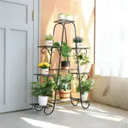 Fin Extra Large 9 Pots Metal Rack Flowers Plant Stand For Garden Succulent 4Ft Tall