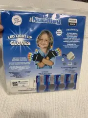 The Noodley LED Light Up Gloves 6 LED Light Modes Medium Extra Set of Batteries