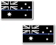Australia Flag Thin Blue Line sticker twin pack 120mm x 70mm quality water & fade proof vinyl