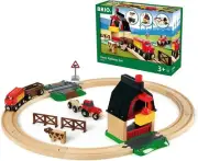 BRIO World Farm Train Set for Kids Age 3 Years Up - Compatible with all BRIO Rai