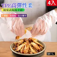 在飛比找momo購物網優惠-【德利生活】TPE免洗手套4盒400入(TPE材質/一次性手