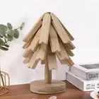 Christmas Tree Shape Trivet Set Nature-inspired Kitchen Decor Wooden Trivets