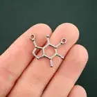 4 Caffeine Molecule Connector Charms Gunmetal Tone - BC1685