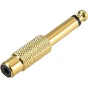 CZM 1/4 6.35mm Mono Male To RCA Female Audio Connector Adapter GOLD Plated"