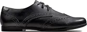 [Clarks] Scala Lace Kids | Black Leather | Girls Lace Up Brogue School Shoes