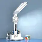 Table Lamp Eye Protection with Fan with Clock Date Temperature Reading Light