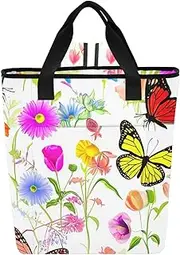 Palm Leaves Colorful Leopard Print Cooler Bag Backpack Coolers 36 Cans Camping Backpack for Women, 13.8''x5.9''x16.5