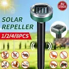 12PCS Garden Snake Repeller Multi Pulse Ultrasonic Solar Powered Pest Repellent