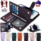 For iPhone 16e 16 15 14 13 12 11 Pro Max XR X 8 7 Wallet Case Leather Flip Cover