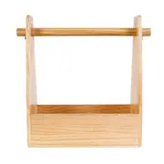 Outdoor Wood Seasoning Storage Basket With Handle Picnic Condiments Bbq Seasoning Box Camping Cooking Supply
