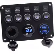 Cllena Dual USB Socket Charger 2.1A&2.1A + LED Voltmeter + 12V Power Outlet +...