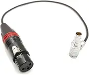 AR~I ALE~A M~NI LF Camera Audio Line，NEUT~RK 3Pin XLR Female to FGA 0B 6Pin Male Connector Audio Port for AR~I ALE~A M~NI LF(Elbow Plug Cable,100cm)