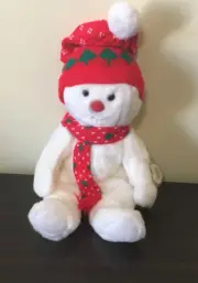 1999 Ty Plush Beanie Buddy "Snowboy" Snowman 17" Tall with Tag Protecter