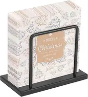 Livabber Napkin Holder, Metal Napkin Storage Modern Freestanding Tissue Paper Dispenser for Table Kitchen Countertop (Metal Base, Black)