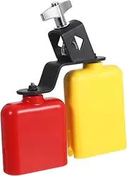 ifundom Versatile Latin Bell Percussion Set Bicolor Jam Block Cowbell Dual Tone Portable School Band Accessory