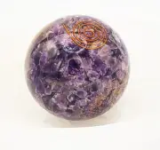 Amethyst Sphere ~ Orgonite Ball Guarding Against Psychic Attacks, Transmuting