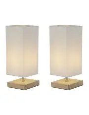 [Lexi Lighting] Mano Square Table Lamp Set of 2 in White/Natural