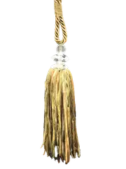 Pair 2 pieces Curtain Tie Backs - 30cm Tassel - Antique Gold