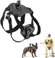 Pet Chest Strap Soft Vest with Adjustable Buckle, No Pull Dog Harness with Camera Mount for Hero 8/7/ 6/5/ 4/ Dazzne P2/ SJ4000/ SJCAM/Session/Osmo Action