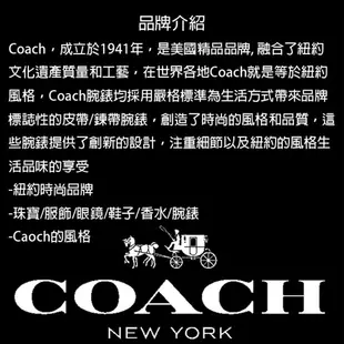 COACH Greyson 彩色水晶C字陶瓷女錶-黑/36mm CO14504018