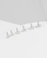 Sterling Silver Stud Earrings Pack