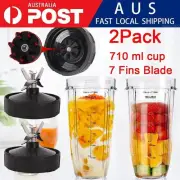 Replacement For Nutri Ninja Cup Auto IQ 24o Cup & 7 Fin Blade 900/1000/1500W AU