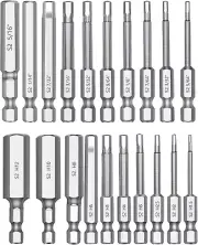 Mulwark Hex Head Allen Wrench Drill Bit Set 20PC (10Pc Metric & 10Pc SAE), 2.3"