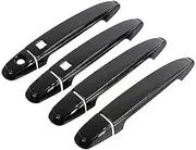 ZAPYVET Glossy Carbon Fiber Chrome Car Door Handles Cover Trim Set, for Lexus, GS S190 2006~2011 GS350 GS430 GS450h GS460 Car Door Handle Cover(Black 2 Buttons)