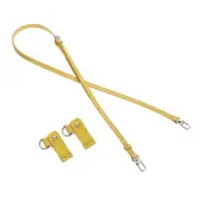 Adjustable Leather Shoulder Strap Purse Straps with Silver Clasp Yellow