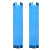 Trigram Lock-on Bike Grips Kraton Rubber 130mm with 2 side lock rings Blue