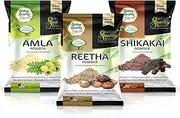Reetha Amla Shikakai Powder For Hairs - Reetha 150 Grams,Shikakai 150 Grams, Amla 100 Grams)