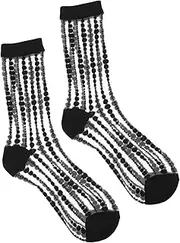 [SHERCHPRY] 1 Pair Stockings Lace Elastic Short Socks Transparent Lace Socks Sheer Crew Sheer Ankle Socks Mid High