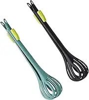 KICHOUSE 2 Pcs Hand Cranked Egg Beater for Mini Whisk Egg Kitchen Tongs Cooking