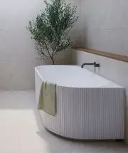 Fluted acrylic freestanding bathtub 1500*750*580mm Fluted back to wall bath