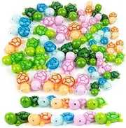 FRAKMU 100 Pcs Mini Animals Miniature Resin Figurines in The Mini Animals Garden Miniature Moss Landscape DIY (Turtle)