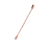 Stirring Spoon Stainless Steel Double Head Long Handle Easy to Clean Food Grade Cocktail Stirrer Bar Bartender Essential for Gift-Short Rose Gold