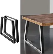Artiss Table Legs, Set of 2 Metal Dining Coffee Desk Bench Leg Home Office Kitchen Work Furniture, with Feet Pads 200kg Capacity Pre-drilled Holes 65 x 90cm Black