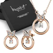Boxed A Thousand Butterfly Set Embellished with SWAROVSKI® Crystals In Rose Gold