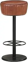 Bar Stool Brown Real Leather Bar Chair